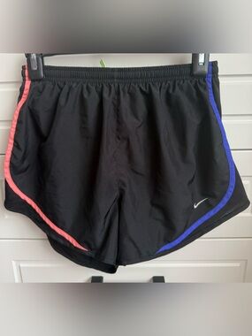 Nike Women’s Black Athletic Shorts with Multicolor Trim